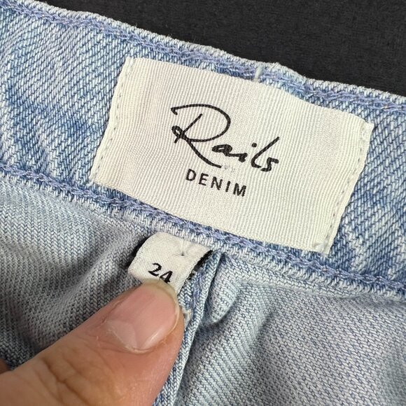 Rails Jeans Women's 26x26* Angeleno Crop Ultra Wide Leg Light Blue Denim Tag 24 - Picture 6 of 16